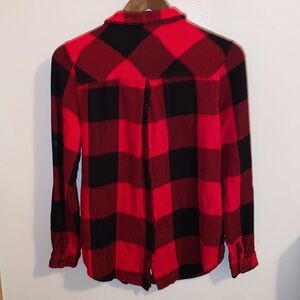 Red and Black Plaid Button-Up Shirt
